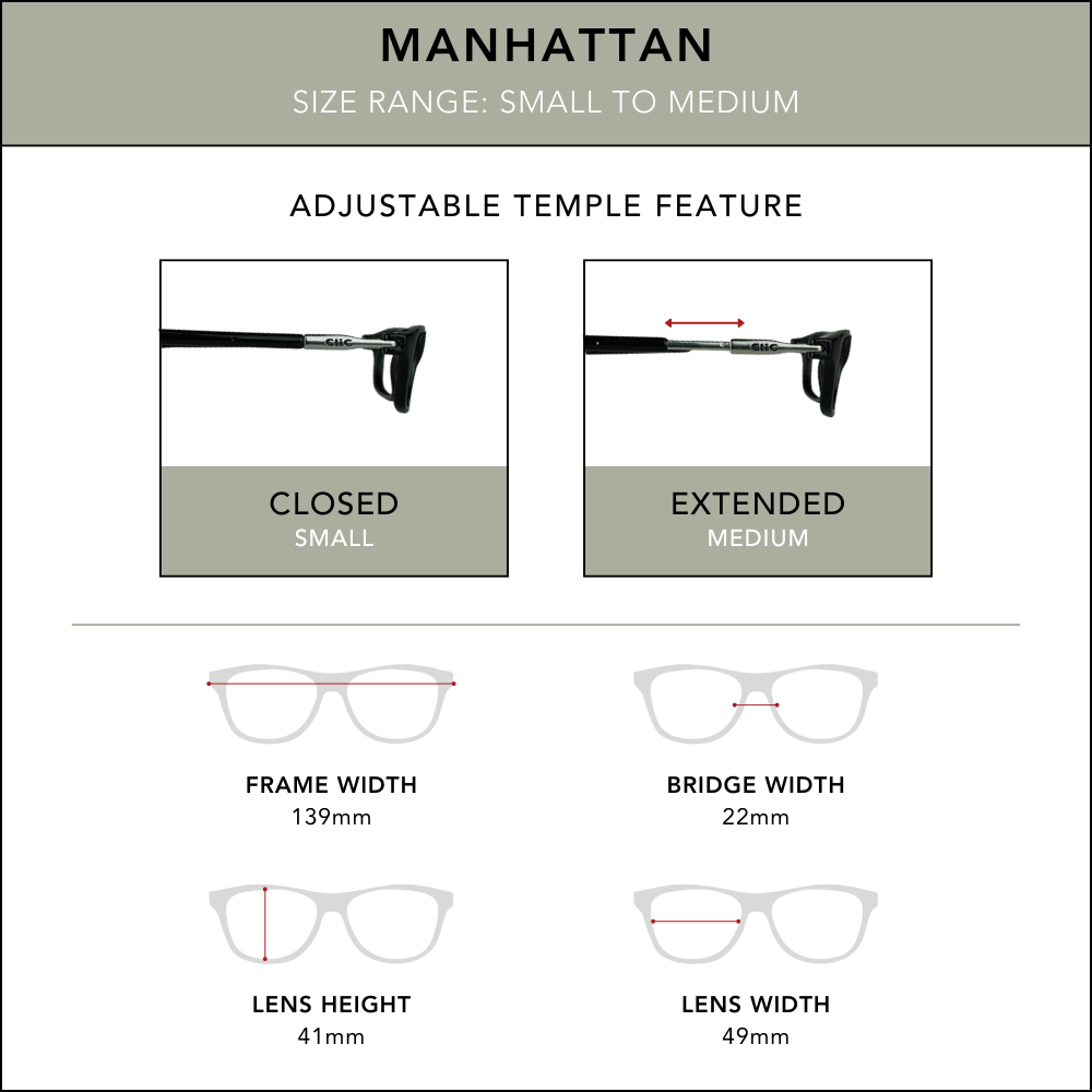 Glasses fashion size chart