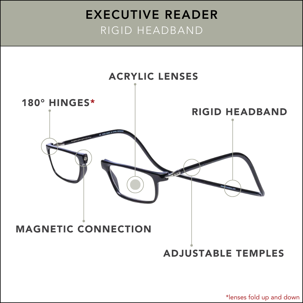 CliC Magnetic Reading Glasses Executive Black 3.50
