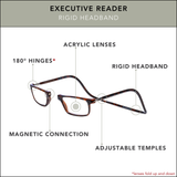 CliC Magnetic Reading Glasses Executive Black 3.50