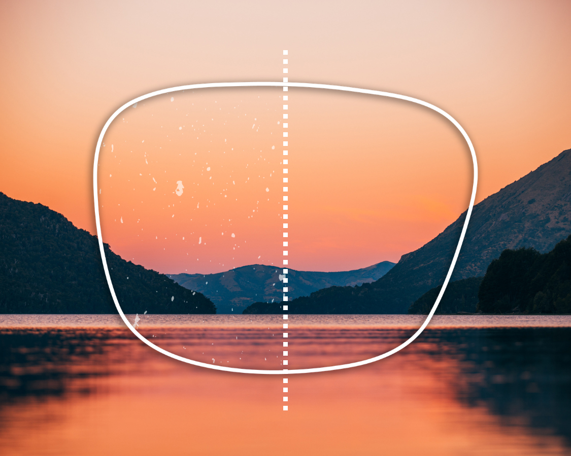 Lens with anti-dust coating repelling dust particles